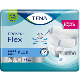 Tena Flex Proskin Plus, pieluchomajtki z regulowanym pasem mocującym, pampersy na średnie i znaczne nietrzymanie moczu, S-XL - op. 30 szt.