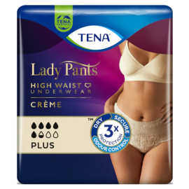 Tena Lady Pants Plus Crème, majtki chłonne dla kobiet, bielizna na średnie i znaczne nietrzymanie moczu, M/L - op. 8 szt./9 szt./30 szt.