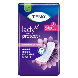 Tena Lady Protect+ Normal Night, klasyczne wydłużone wkładki urologiczne, podpaski na średnie nietrzymanie moczu - op. 10 szt.