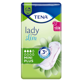 Tena Lady Slim Mini Plus, cienkie wkładki urologiczne, podpaski na lekkie i średnie nietrzymanie moczu - op. 16 szt.