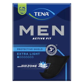 Tena Men Active Fit Extra Light, czarne wkładki urologiczne dla mężczyzn na kropelkowe nietrzymanie moczu - op. 14 szt.