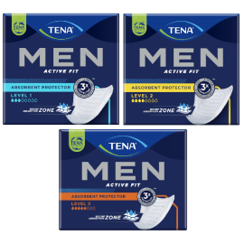 Tena Men Active Fit, wkładki urologiczne dla mężczyzn na nietrzymanie moczu, różne poziomy chłonności - op. 20 szt./24 szt.