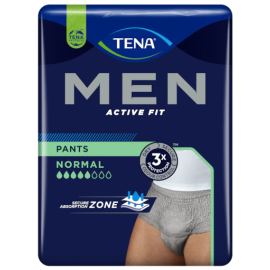 Tena Men Pants Normal Grey, majtki chłonne dla mężczyzn, bielizna na średnie nietrzymanie moczu, S/M-L/XL - op. 8 szt./9 szt./30 szt.