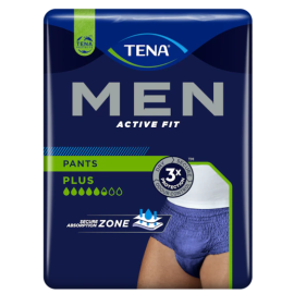 Tena Men Pants Plus Blue, majtki chłonne dla mężczyzn, bielizna na średnie i znaczne nietrzymanie moczu, S/M-L/XL - op. 8 szt./9 szt./30 szt.