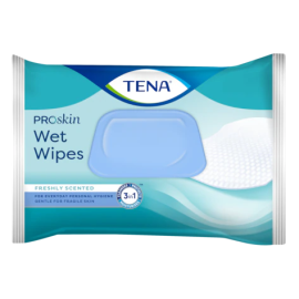 Tena Proskin Wet Wipes, chusteczki nawilżane do oczyszczania skóry, 30 cm x 20 cm, flow-pack - op. 48 szt./96 szt.