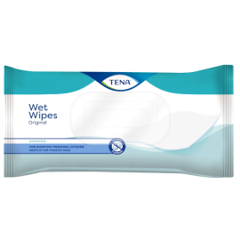 Tena Proskin Wet Wipes Original, chusteczki nawilżane do oczyszczania skóry, zapachowe, 30 cm x 20 cm, flow-pack - op. 48 szt./80 szt.