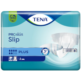 Tena Slip Proskin Plus, pieluchomajtki na rzepy, pampersy na średnie i znaczne nietrzymanie moczu, S-XL - op. 10 szt./30 szt.