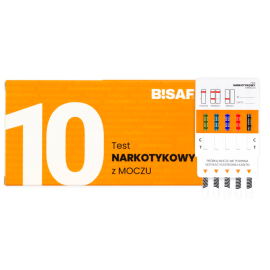 Test narkotykowy wieloparametrowy BISAF, kasetkowy, z moczu, 10 substancji - op. 1 szt.