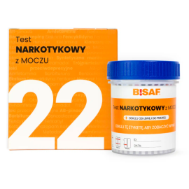 Test narkotykowy wieloparametrowy BISAF, kasetkowy, z moczu, 22 substancje, pojemnik testowy CUP - op. 1 szt.