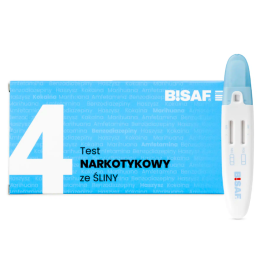 Test narkotykowy BISAF, płytkowy, ze śliny, 4 substancje (AMP, BZO, COC, THC) - op. 1 szt.