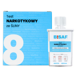 Test narkotykowy BISAF, płytkowy, ze śliny, 8 substancji, kolektor śliny z pojemnikiem - op. 1 szt.