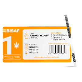 Test narkotykowy BISAF, paskowy, z moczu, na marihuanę i haszysz (THC) - op. 1 szt.