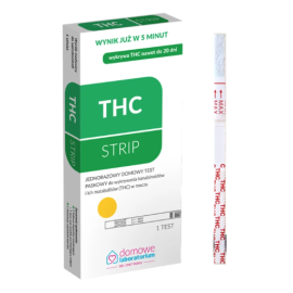 Test narkotykowy THC STRIP, paskowy, z moczu, na marihuanę i haszysz, domowego użytku - op. 1 szt.