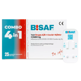 Test COMBO 4w1 na RSV, grypę A, grypę B, COVID-19, dla profesjonalistów, BISAF - op. 25 sztuk