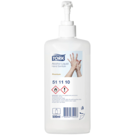 Tork, alkoholowy płyn do higienicznej i chirurgicznej dezynfekcji rąk, Alcohol Liquid Hand Sanitizer, Premium, 500 ml - op 12 szt.