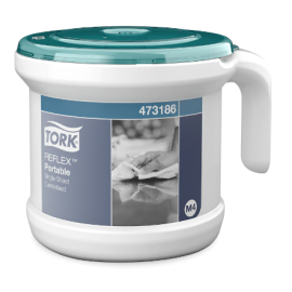 Tork Reflex Portable Single Sheet Centrefeed, dozownik przenośny do ręczników centralnie dozowanych, M4, Performance, biało-turkusowy