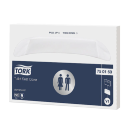 Tork, nakładki sedesowe, rozpuszczalne, białe, makulatura, V1, Toilet Seat Cover, Advanced - op. 250 szt.