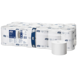 Papier toaletowy Mid-size bez gilzy, 2-warstwowy, T7, 9,3 cm x 11,5 cm x 92 m, celuloza, biały, Tork Soft Corpless Mid-size Toilet Roll, Premium - op. 36 szt.
