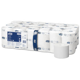 Papier toaletowy Mid-size bez gilzy, 1-warstwowy, T7, 9,3 cm x 11,5 cm x 149,5 m, makulatura, biały, Tork Corpless Mid-size Toilet Roll, Universal - op. 36 szt.