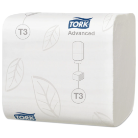 Papier toaletowy składany, 2-warstwowy, makulatura, T3, 11 cm x 19 cm x 242 odc., Tork Folded Toilet Paper Advanced - op. 36 szt.