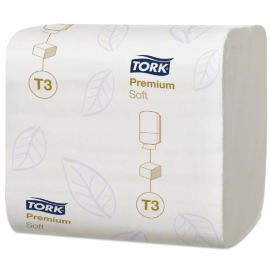 Miękki papier toaletowy, składany, 2-warstwowy, makulatura, T3, 11 cm x 19 cm x 252 odc., Tork Soft Folded Toilet Paper Premium - op. 30 szt.