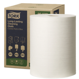 Ręcznik, czyściwo, biały, 1-warstwowy, rolka, W1/W2/W3, włóknina, 31,5 cm x 38 cm x 114 m, Tork Long-Lasting Cleaning Cloth Combi Box in Roll - op. 1 szt.