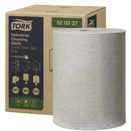 Ręcznik, czyściwo, szary, 1-warstwowy, rolka, W1/W2/W3, włóknina, 31,5 cm x 38 cm x 148 m, Tork Industrial Cleaning Cloth Combi Roll in Box - op. 1 szt.