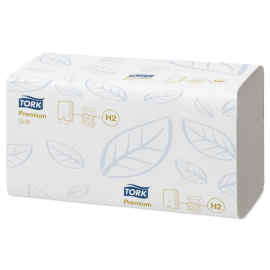 Ręcznik do rąk, 2-warstwowy, celuloza, "zetka", składany, 21,2 cm x 25,5 cm x 150 odc., H2, Tork XPress Soft Multifold Hand Towel Premium - op. 21 szt.