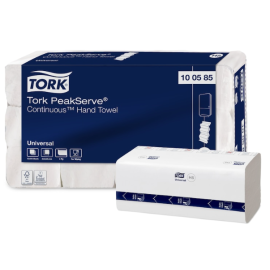 Niekończący się ręcznik do rąk, 1-warstwowy, celuloza, składany, "zetka", 20,1 cm x 22,5 cm x 410 odc., H5, Tork PeakServe Continuous Hand Towel Universal - op. 12 szt.