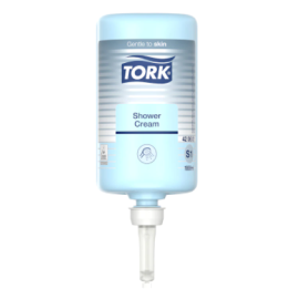 Tork, żel pod prysznic, niebieski, S1, Shower Cream, Blue, Premium, 1 L - op 6 szt.