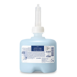 Tork, żel pod prysznic, niebieski, S2, Hair & Body Liquid Soap, Blue, Premium, 475 ml - op 8 szt.