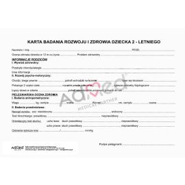 Karta badania rozwoju i zdrowia dziecka 2-letniego