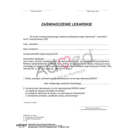 Zaświadczenie lekarskie dot. funkcjonariuszy SW