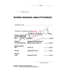 Wynik badania analitycznego PSA/CEA/AFP