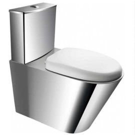 Kompakt WC stojący stal szlachetna matowa