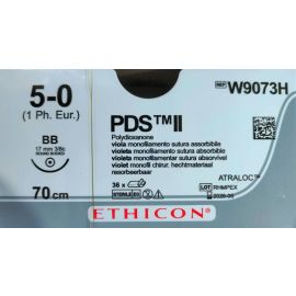 Szew wchłanialny syntetyczny PDS II W9073H rozm. 5/0 ; igła 17 mm - 3/8 koła, okrągła ; dł. 70 cm fiolet