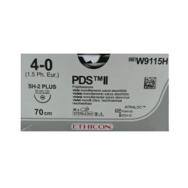 Szew wchłanialny syntetyczny PDS II W9115H rozm. 4/0 ; igła 20 mm - 1/2 koła ; dł. 70cm fiolet