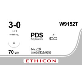 Szew wchłanialny syntetyczny PDS II W9152T rozm. 3/0 ; igła 40 mm - 1/2 koła ; dł. 70cm fioletowy
