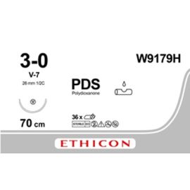 Szew wchłanialny syntetyczny PDS II W9179H rozm. 3/0 ; igła 26 mm - 1/2 koła ; dł. 70cm fioletowy