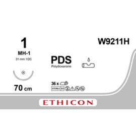 Szew wchłanialny syntetyczny PDS II W9211H rozm. 1/0 ; 1/2 koła ; igła okrągła 31mm ; 70cm , fioletowy,