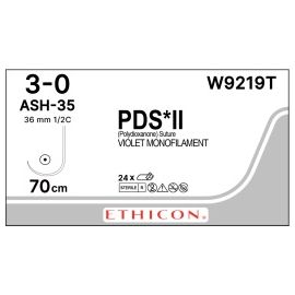 Szew wchłanialny syntetyczny PDS II W9219T rozm. 2/0 ;igła haczykowata okrągła 36mm ; dł. 70cm fioletowy