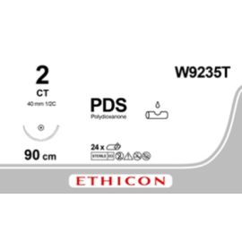 Szew wchłanialny syntetyczny PDS II W9235T rozm. 2/0 ; igła okrągła, wzmocniona 40mm - 1/2 koła ; dł. 90cm fioletowy