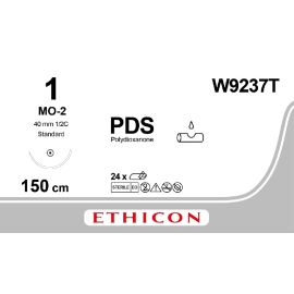 Szew wchłanialny syntetyczny PDS II W9237T rozm. 1/0 ; igła 40 mm wzmocniona - 1/2 koła ; dł. 150 cm pętla, fioletowy