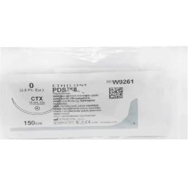 Szew wchłanialny syntetyczny PDS II W9261T rozm. 0 ; 1/2 koła ; igła 48 mm - 1/2 koła wzmocniona; dł. 150 cm pętla; fioletowy,