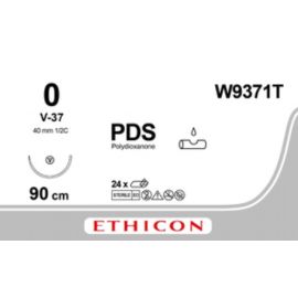 Szew wchłanialny syntetyczny PDS II W9371T rozm. 0 ; 1/2 koła ; igła okrągło-tnąca 40mm ; 90cm ; fioletowy,