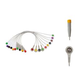 Przewód dołączeniowy EKG, 10-odprowadzeniowy, zatrzask, gniazdo ø 4 mm, dł. 18 cm, op. 10 szt.