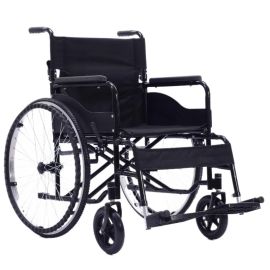 Wózek inwalidzki stalowy AT52322, czarny, lekki, składany