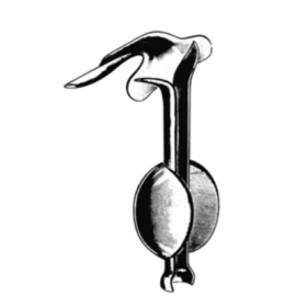 Wziernik pochwowy Auvard 85x40mm z odważnikiem 1.40kg