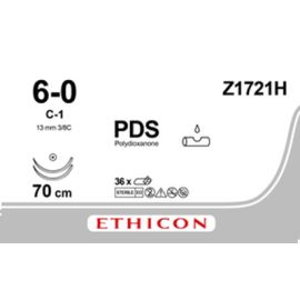 Szew wchłanialny syntetyczny PDS II Z1712H ROZM.  6/0 ; 70cm ; igła 3/8 koła okrągła 9,3mm; C-C ; fioletowy,