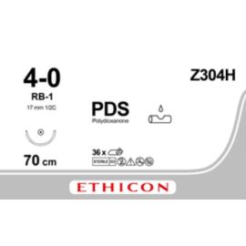 Szew wchłanialny syntetyczny PDS II Z304H rozm. 4/0 ; igła 17 mm - 1/2 koła ; dł. 70cm fiolet